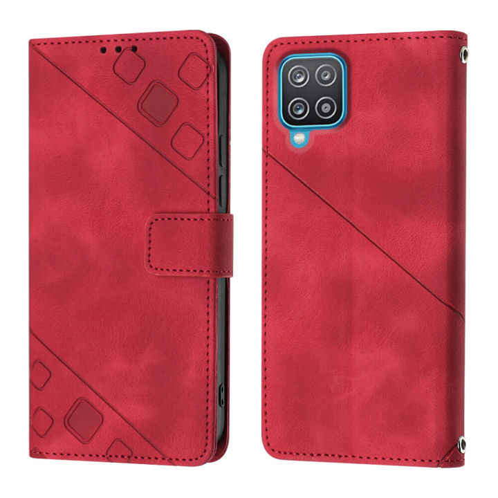 Casing%20for%20Samsung%20Galaxy%20A12%20/%20Galaxy%20M12%20case%20Fashion%20Square%20pattern%20flip%20PU%20leather%20phone%20case%20stand%20card%20slots%20wallet%20case%20shockproof%20folio%20cases%20cover%20-%20Image%205