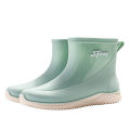 Fashion PVC Anti Slip Low Rise Boots Thickened Short Leg Ladies Martin Water Shoes Plastic Low Heel Waterproof Women's Rain Boots. 