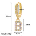 European and American gold-plated 26 letter zircon earrings, high-end niche earrings, delicate ear clips, temperament, earrings, earrings earrings wholesale. 