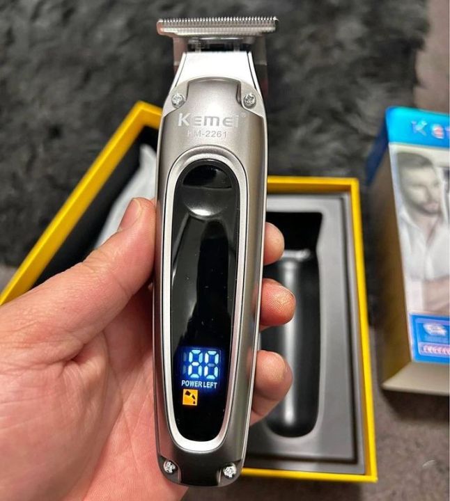 KEMEI KM-2261 Metal Body Digital Display Rechargeable Professional Hair Trimmer & Clipper For Men