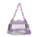 Ladies Bag Transparent Bag Jelly Bag Fashion PVC Bag Chain Bag Messenger Bag Satchel Crossbody.