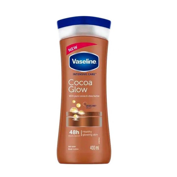 International Product Vaseline Intensive Care Cocoa Glow Moisturizing Body Lotion for Dry Skin 400ml