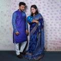 Dhupian Sari And Dhupian Punjabi For Combo Couples Clothing - Sari. 