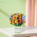 Popup Cards, Flower Bouquet 3D Popup Greeting Cards with Blank Note Card and Envelope. 