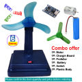 Table Fan Stand Plastic Body With Switch and profellor for 4v to 12v Dc Motor. 