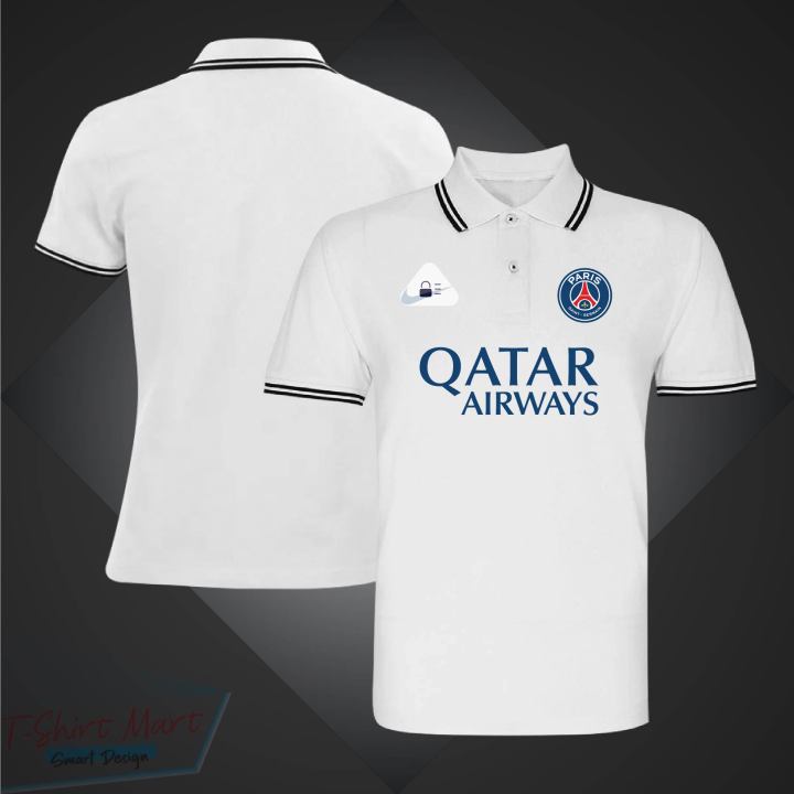 PSG Short Sleeve Collar Polo Football Jersey For Men - Half Sleeve Collar Polo psg t shirt - PSG Fan Jersey