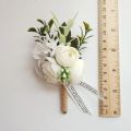 LKY Fr White Roses Boutonniere Corsage Wedding Accessories Artificial Flowers Bridesmaid Groom Buttonhole Lapel Pins Suit Brooch. 