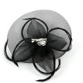 Women Fascinator Bow Hair Clip Headwear Lace Feather Mini Hat Wedding Party Accessory Race Fashion Handmade Lady.