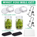 Seed Sprouting Jar Kit Sprout Maker Parts Sprout Maker with 2 Wide Mouth Mason Jars Bean Sprouts Growing Kit Growing Jar with Mesh Screen Lids. 