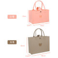 WholesaleinsSimple Bear Felt Handbag Large Capacity Totes Cute Cartoon Pure Color Thickened Felt Bag.