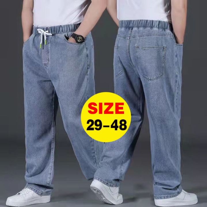 10XL Oversize Jeans Men Breathable Loose Trousers Male Casual Denim Pants Plus Size 48 46 44 Denim Jeans Men Clothing Streetwear