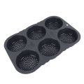Baking Mould 6 Cavity Easy To Clean Reliable Silicone Hamburger Bun Mould Foldable Multipurpose for Microwaves for Restaurant.