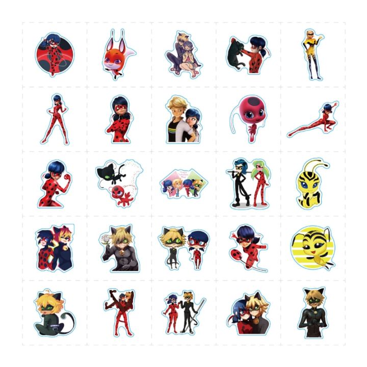 Cartoon%20Anime%20Ladybug%20Red%20Girl%20Stickers%20for%20Laptop%20Suitcase%20Album%20Stationery%20Waterproof%20Album%20Decals%20Kids%20Toys%20Birthday%20Gifts%20-%20Image%203
