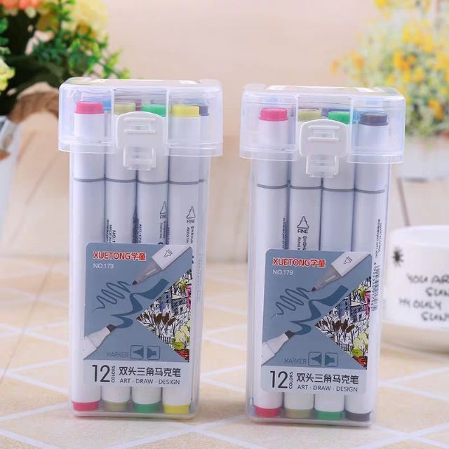 12 Colors Dual Tip Art Marker Set 12 pes set