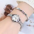 Fashion Small Dial Silver Watch for Women Stainless Steel Ladies Wristwatch Dress Women's Quartz Bracelet Clock.