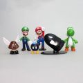 6pcs/set Super Mario Bros PVC Action Figure Toys Dolls Model Set Luigi Yoshi Donkey Kong Mushroom for kids birthday gifts AAA Moonlight Shines. 
