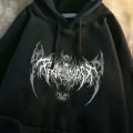 Long-sleeved Casual Punk Style Women's Hoodie Skull Top Gothic Skull Deep Black 2021 Loose Ulzzang Fashion Women's Sweatshirt.