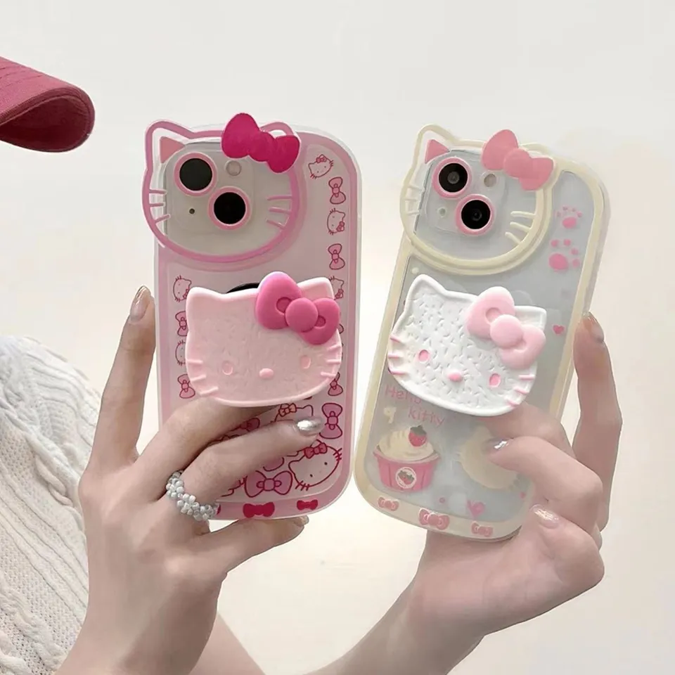 Sanrio Hello Kitty With Bracket Phone Case For iPhone 15 14