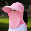 Hats ladies summer sunshade sunscreen mask covers the whole face with UV protection large brim construction site tea picking sun hat.