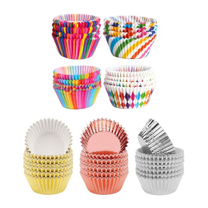 300%20pcs%20Foil%20Cupcake%20Liners%20Muffin%20Paper%20Cases%20Baking%20Cups%20&%20400%20pcs%20Oil%20proof%20paper%20Cupcake%20Baking%20Paper%20Cups%20-%20Photo%20Color%20-%20Image%204