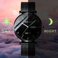 Crnaira Men Watch Stainless Steel Quartz Watches Calendar Luminous Waterproof Wristwatch. 
