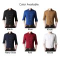 Men's Thick Fabric Shirts And Blouses Solid Color Long Sleeve Casual Slim Fit Formal Business Dress Up Tops Shirt Clothing. 