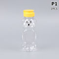 1/2PCS 240ml Plastic Squeeze Condiment Bottles Bear Honey Bottle Extrusion Bottle Bear Shape Honey Sauce Mustard Jam Dispense.