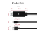 2 in 1 USB C 3.1 Type-C to HDMI-Compatible 4K 30Hz Adapter Cable with USB Power for Phone Connected to Projector TV.