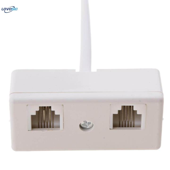2 Way RJ11 Telephone Plug to Socket Adapter Splitter for Landline Telephone