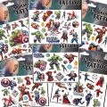 Marvel Spiderman Tattoo Sticker Action Figure Anime Iron Man Avengers Waterproof Tattoo Sticker For Boys Toys Kids Birthday Gift. 