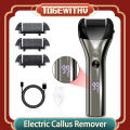 Electric Callus Remover for Feet, Rechargeable Foot File Hard Skin Remover Pedicure Tools Set  for Feet Electronic Callus Shaver Portable Waterproof Pedicure kit for Cracked Heels and Dead Skin with 3 Roller Heads. 