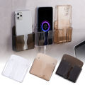 Wall Mounted Phone Holder Organizer Storage Box Remote Control Mounted Mobile Phone Plug Wall Stand. 