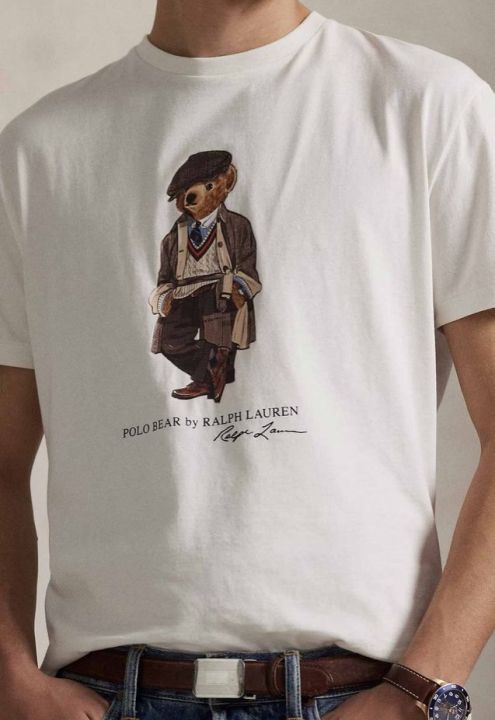 Polo Ralph Lauren Round Neck T-Shirt Men's Polo T-Shirt Bear Pony - White