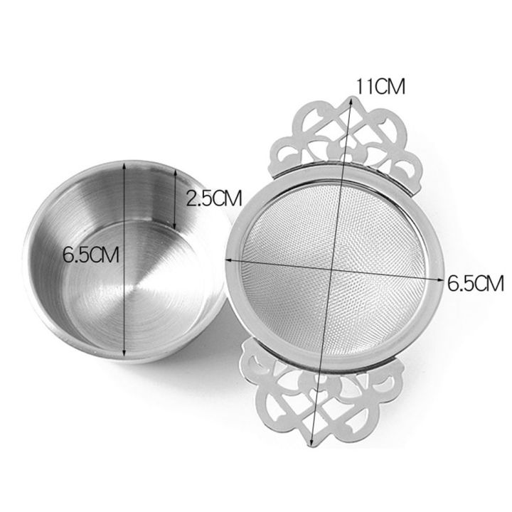 Tea%20Strainers%20with%20Drip%20Bowls%20(2-Pack);%20Elegant%20Stainless%20Steel%20Loose%20Leaf%20Tea%20Strainers%20Exquisite%20Product%20-%20Image%204