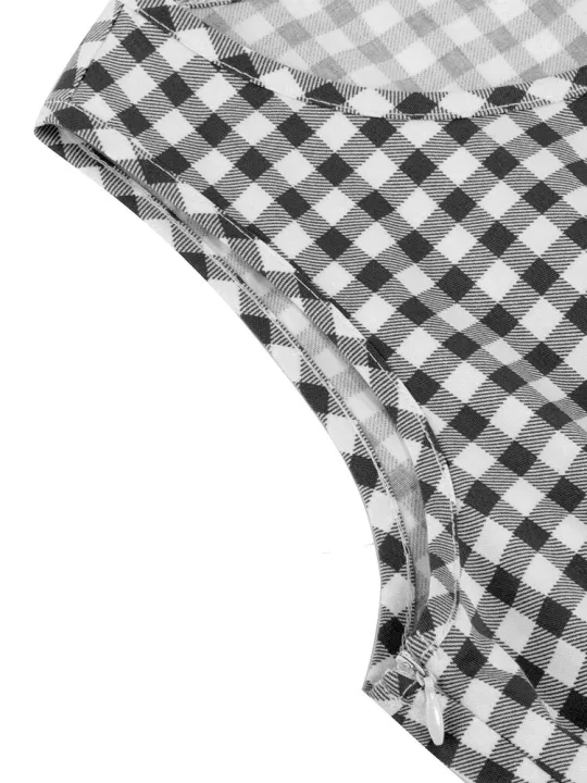 Tonval%20Gingham%2050s%20Pinup%20Rockabilly%20Cotton%20Dresses%20for%20Women%202022%20O-Neck%20Sleeveless%20High%20Waist%20Plaid%20Pleated%20Vintage%20Dress%20-%20Image%205