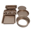 6x Baking Mold Set Loose Bottom Anti Stick Carbon Steel Cake Pizza Bread Pan HG. 
