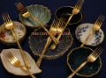 ✨ AD Golden Elegance Dinner Fork Set ✨ 8 Inch | 6 Pcs Set | Premium Stainless Steel | Gold Finish.