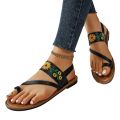 Pullover sandals women's 2024 foreign trade Europe and the United States cross-border plus size women's shoes new external wear flat embroidered sandals women. 