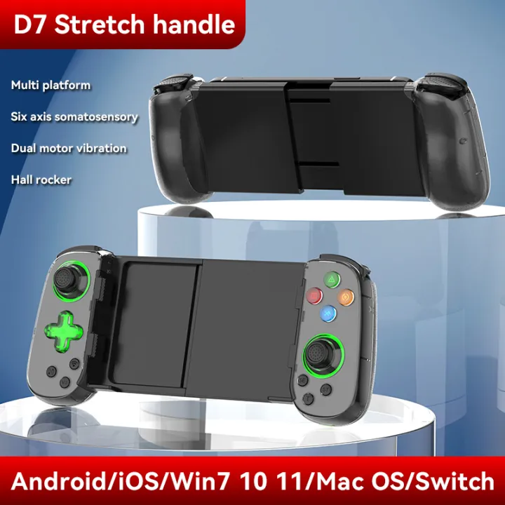 D7/D3 Telescopic Mobile Phone Gamepad Bluetooth 5.0 Type-C Wireless Game Controller Joystick for Android/iPhone /Switch /PS4/PC