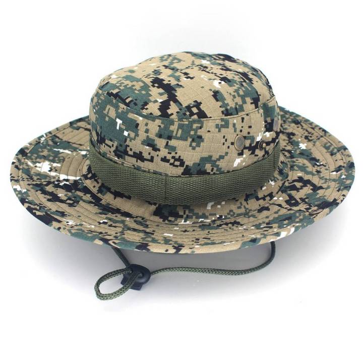 Military Army Jungle Camo Boonie Bucket Cap Hat For Fishing Camping Hiking - Camouflage