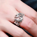 Sterling Silver Rings For Men Women Unique Dragon Head Pattern.