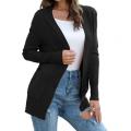Thin Cardigan Women Sweater Polyester Warm Open Front Casual Knitted Autumn Clothes Women Cardigan for Dating Black xxxl.