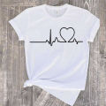 LOVE HEART BEAT Special New Design Summer & Casual White Short / Half sleeves Export Quality Best selling T shirt For Men.