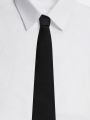 Men's Tie - Black -Men Tie Solid Black  Color Plain Tie. 