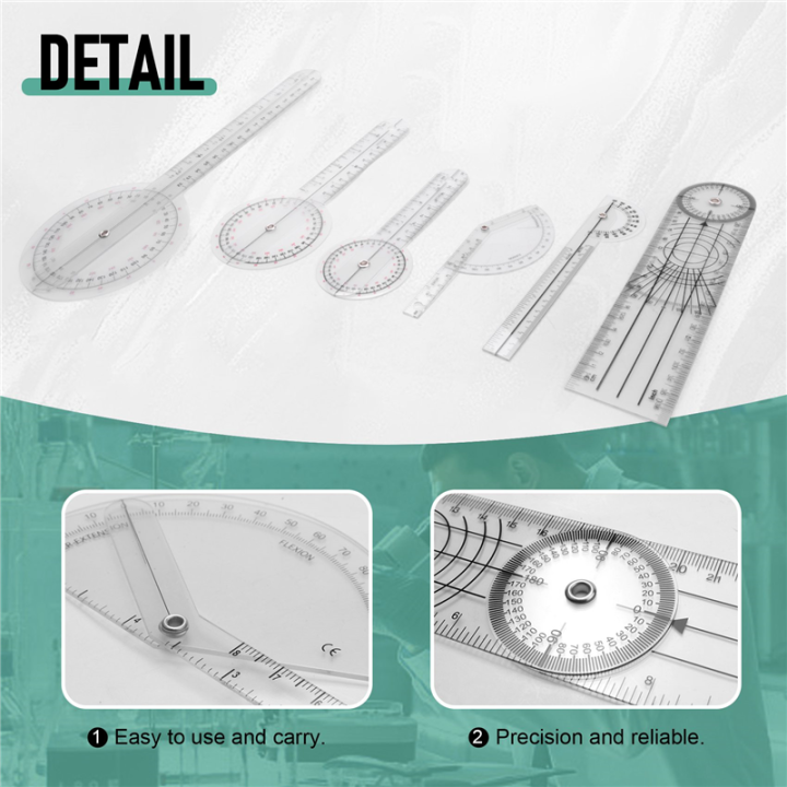 LKPCIGCXM%206Pcs%20Spinal%20Ruler%20Spinal%20Finger%20Goniometer%20Protractors%20Multi-Ruler%20Angle%20180/360%20Degree%20Measuring%20Tool%20-%20Image%202