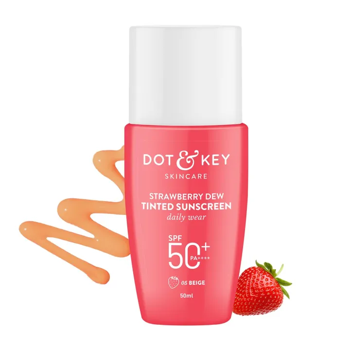 Dot%20&%20Key%20Strawberry%20Dew%20Tinted%20Sunscreen%2050ml%20SPF50+%20Pa++++%20%7C%20Protection%20Against%20UA/UB%20%7C%20Broad%20Spectrum,%20Water%20&%20Sweat%20resistant%20%7C%20For%20All%20Skin%20Types%20%7C%20India%20%7C%20Seal%20Open%20Box%20-%20Image%202