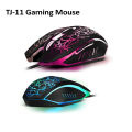 TINJI TJ-11 Gaming Mouse 1600 DPI RGB Effect 6 Button Nylon Cable Gaming Mouse. 