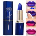 LESSXCOCO Blue Rose Lipstick Temperature Color Changing Lip Moisturizing Balm Female Makeup Sexy Lip Gloss Shiny Lipstick. 