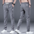 One Piece Dropshipping Summer New Men's Casual Pants Korean Slim-Fit Imitation Denim Straight Men's Casual Elastic Waist Pants.