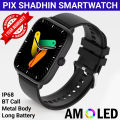 Pix Shadhin AMOLED Screen Smart Watch- Pix Shadhin IP68 Waterproof 2.06" AMOLED HD Screen Bluetooth Call Sleep Tracking Smartwatch- Premium Quality AMOLED Screen Smart Watch with free Screen Protector, Charging Cable ( Black Color).